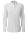 PR358 Premier Ladies Banded Collar Grandad Shirt White colour image
